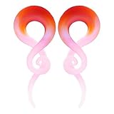 BodyJ4You Glass Taper Swirl Spiral Sunset Plugs Ear Gauges Treble Hanger 4G (5mm) Stretchers 2PCS