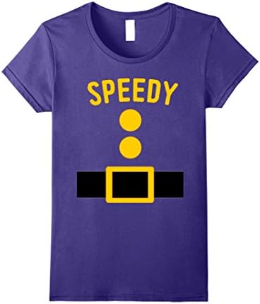 Womens Speedy Dwarf Costume T-Shirt Funny Halloween Gift Small Purple