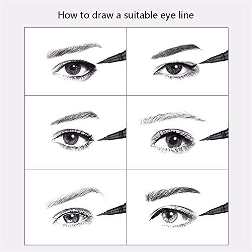 BONNIE CHOICE 2 Pack Waterproof Liquid Eyeliner Pen, Black Smudge-proof Fast Dry Eye Makeup Gel Eye Liner Ink Pen Long lasting, Sponge Head & Fibre Head - Thumbnail 6