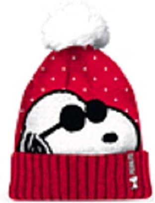 Peanuts Ladies Cool Dude Snoopy Licensed Pom Pom Hat