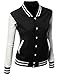 Mojessy Women's Slim Fit Baseball Varsity Bomber Jacket Coat Outwear