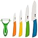 HULLR 6 Piece Ceramic Blade Multi Color Kitchen Knife Set With Acrylic Stand