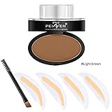 Ochine Eye Brow Powder Eyebrow Stamp Kit Eyebrow Makeup Dark Brown Light Brown Dark Gray (A01)