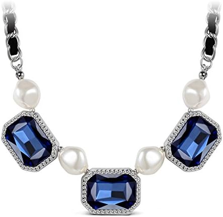 TK Beauty Women Luxury Valentines Day Gift Peal Crystal Decoration Pendant Necklace "Light singing"
