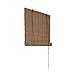 ALEKO BBL36X72BR Light Brown Bamboo Roman Wooden Roll Up Blinds Light Filtering Shades Privacy Drape 36 X 72 Inches
