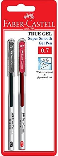 Faber-Castell True Gel Pen 0.7mm Super Smooth (Black, Red, Sealed in Blister Card)