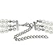Isaac Kieran Faux Pearl 3-Strand Choker Necklace, Rhodium Finish, 6-mm Round Pearls, 13 Inches Long Plus 3 Inch Extender Chain (White)