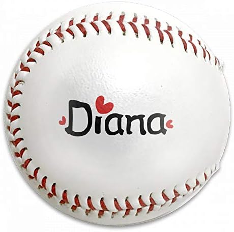 FFMMdogs Custom Name Diana Txt Red Hearts Baseball