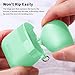 JOYROOM AirPods Case Cover, Premium Protective Skin for Apple AirPods Charging Case (Also Fit Latest Model AirPods 2), with Keychain, Cleaning Brush, Anti-Lost Silicone AirPods Strap - Mint Green