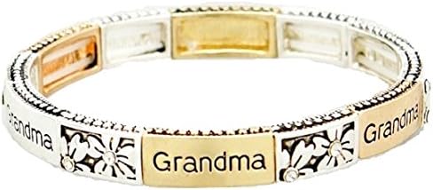 Grandma Etched Inspirational Bracelet Silver &amp; Gold Shoppingbuyfaith
