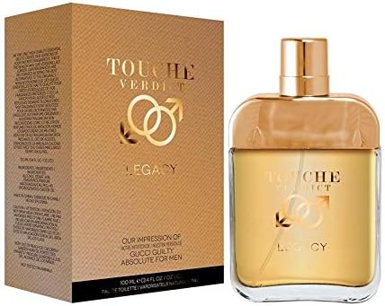 TOUCHE VERDICT LEGACI, Eau de Toilette Spray for Men, Perfect Gift, Wood Leather, Daytime and Casual Use, for all Skin Types, 3.4 Fl Oz, A Classic Bottle