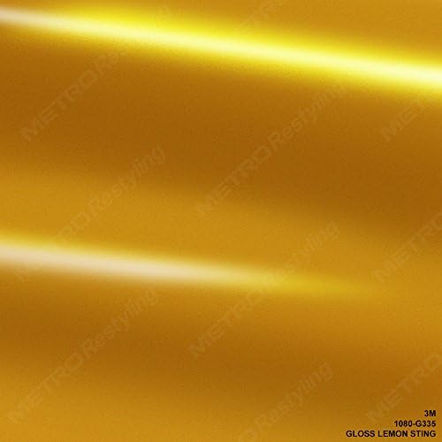 3M 1080 G335 Gloss Lemon Sting 3in x 5in (Sample Size) Car Wrap Vinyl Film