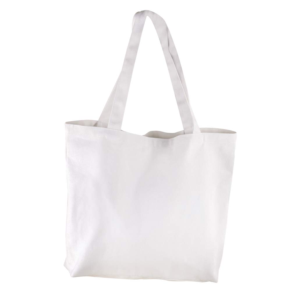 Rayher 53987102 Plain Shopping Tote Bag, Shoulder Bag for Fabric Painting, Screen Printing and Textile Crafts, Polyester-Cotton Blend, white, 46x35x10cm