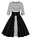 Wellwits Women's Halloween Red Strap Pin up Sailor Navy 1950s Vintage Dress