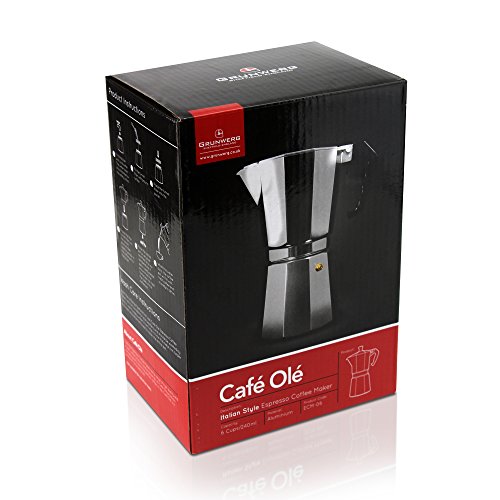 Café Olé ECM-09 Italienischer Espressokocher aus Aluminium – 9 Mokkatassen/ 360 ml – Bild 5