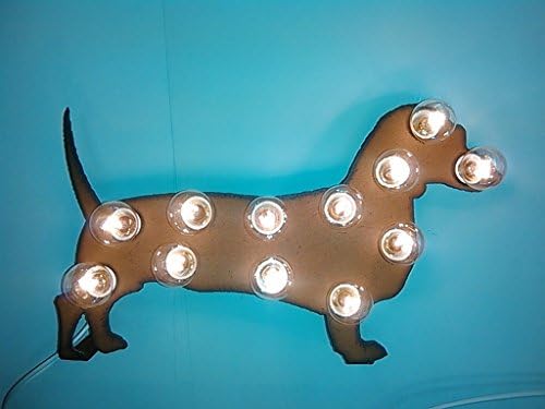 Dachshund lighted sign rusted rustic vintage inspired wiener dog marquee