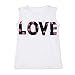 Jastore Girls Letter Love Flower Clothing Sets Top+Short Skirt Kids Clothes (6-7T)