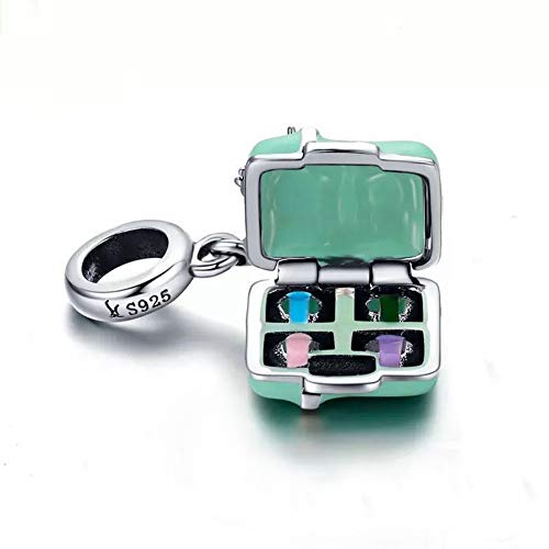 Women Make Up Mirrors/Pressed Powder Charm 925 Sterling Silver Beads fit for Fashion Charms Bracelets …
