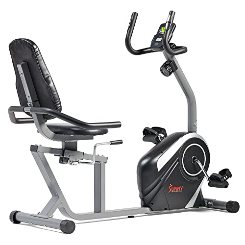 Sunny Health Fitness Magnetic Recumbent Exercise Bike, Pulse