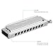 Harmonica, Chromatic Harmonica 10 Hole with 40 Tone, Swan Silver Harmonica Key of C, Harmonica with Case for Playing and Performance. Mugig MCH-1.