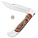 Timber Rattler Heartwood Scarab Back Giant Folding Pocket Knife - Carved Camel Bone Inlays