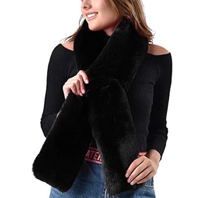 Womens Mens Winter Faux Fur Scarf Long Wrap Collar Shawl Shrug Womens Mens Winter Faux Fur Scarf Long Wrap Collar Shawl Shrug
