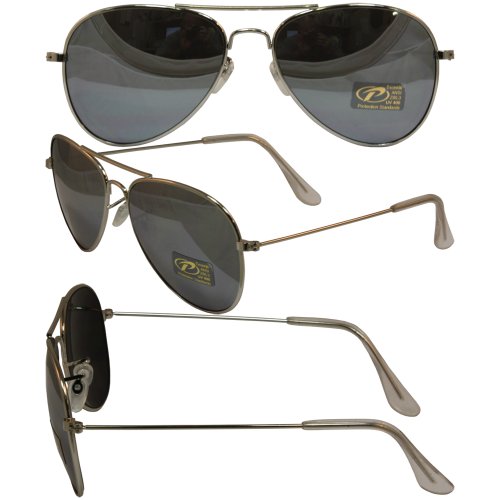 Classic Aviator Silver Frame Sunglasses Smoke Lens