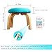 ACE2ACE Round Wooden Stool, Panda Cartoon Wooden Ottoman Stool, Tufted Velvet Stool, Ottoman Footrest Stool with Cute Pattern, Blue
