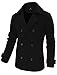 Tom's Ware Men's Stylish Wool Blend Double Breasted Pea Coat TWCC10-BLACK-US XXL