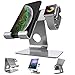 ZVEproof Desktop Cell Phone Stand, Aluminum Phone Dock Cradle Tablet Stand Holder, for Switch, iWatch, iPad, E-Reader, Mobile Phone, Android Smartphone, iPhone 12 Pro Max/11/X Accessories Desk - Grey