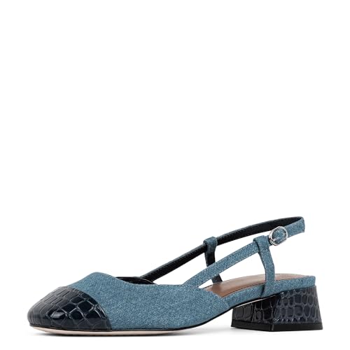 Donald Pliner Womens REVAL Denim, Navy Multi 7 at Amazon