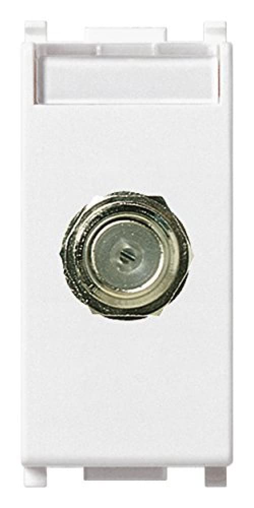VIMAR 0R14318 Female coaxial socket Input and output connection through male connector Type F 01654, 2.23x4.9x3.05