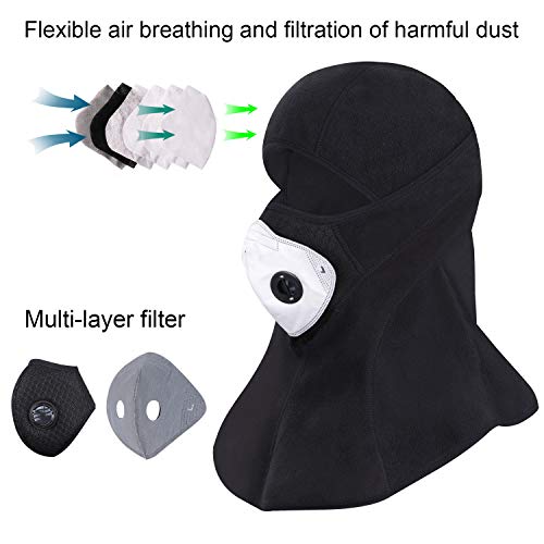 Wheel UP Windproof Ski Mask Versatile Thermal Cold Weather Full Face Mask Winter Sports Balaclava Outdoor Sport (Black)