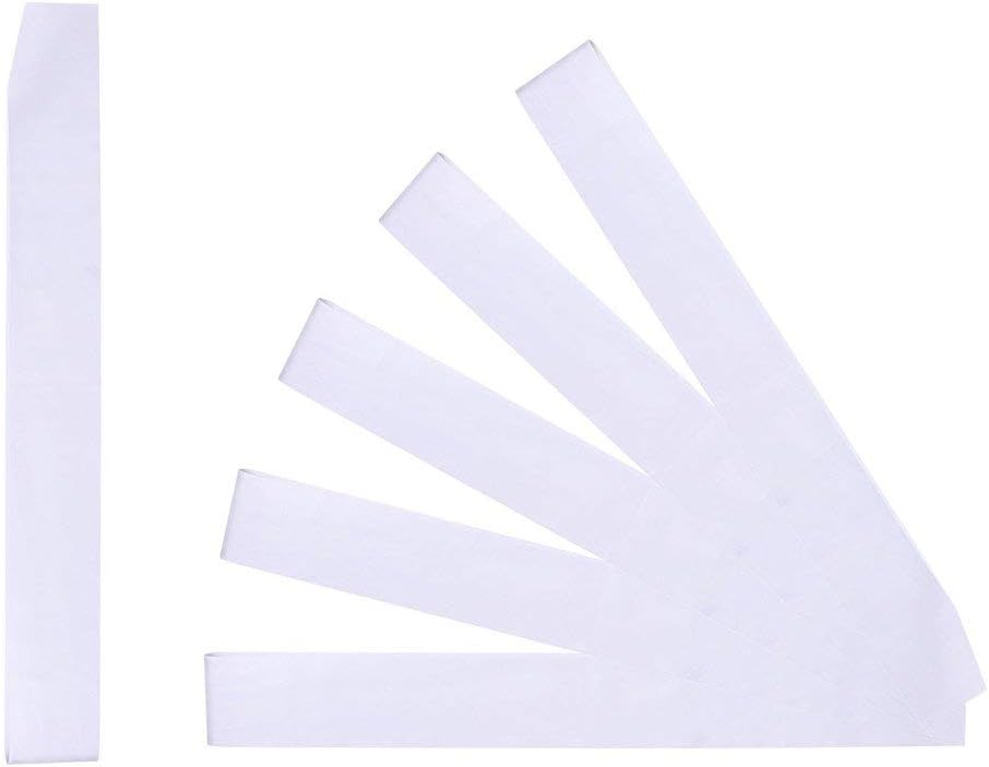 Teemico 24 Pack Blank Satin Sash Plain Sash for Wedding Party Decoration and DIY Accessory （White, 10cm by 78cm）