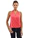 PattyBoutik Women's Drape Wrap Elastic Hem Tank Top (Coral S)