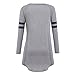 Goddessvan Plus Size Tops, Women Autumn Long Sleeve T-Shirt Sweatshirts Patchwork Blouse Tops (2XL, Gray)