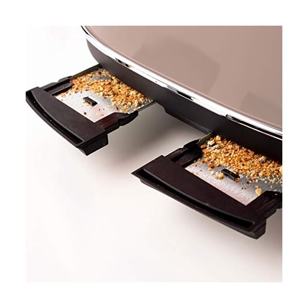 Haden-Jersey-Toaster--Retro-Electric-Stainless-Steel-Toaster-Four-Slice-Putty-CD24 Haden Jersey Toaster – Retro Electric Stainless-Steel Toaster with Reheat and Defrost Functions – 1370-1630W, 220-240V…