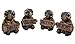 Set of 4 Turtle Home Decor Statues with Decorative Signs, 3 1/4 Inch
