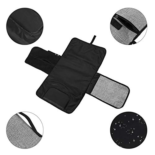 Birdfly Multifunction Waterproof Infant Portable Diaper Backpack Changing Bag Pad Folding Baby Mat (Dark Gray)