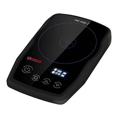 Ultra-Flat Mini Magnetic Stirrer - Four E's Scientific Compact Labware 15-1500RPM with Tempered Glass Plate 1000 ml max. - Portable Appliance with OLED Display Touch Key - US Plug (Black-Grey)