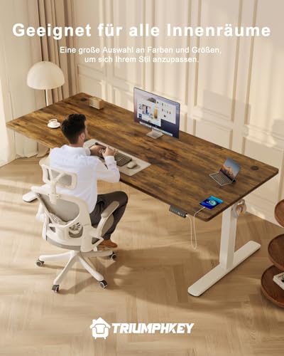 TRIUMPHKEY Höhenverstellbar Schreibtisch groß 200x80cm mit USB Ladeanschluss, 3 Memory-Steuerung Schreibtisch Höhenverstellbar Anti-Kollisions Höhenverstellbarer Tisch Computertisch thumbnail 3