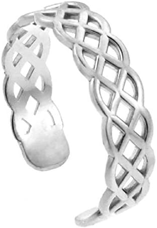 Women's 14k White Gold Trinity Knot Adjustable Celtic Toe Ring