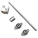 Ewead,200mm Length 8mm Dia Silver Vertical 2mm Lead Screw Rod & Pillow Block Mounted Bearing T8 Lead Screw Kit for 3D Printer Set of 6