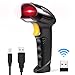 Wireless Barcode Scanner, Wellcows 2-in-1 2.4GHz Wireless & USB 2.0 Wired USB Automatic Barcode Reader Handheld Bar Code Reader USB Rechargeable Bar Code Hand Scanner for Computer POS Laptop