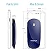 Bluetooth Mouse Slim, FENIFOX Whisper-Quiet Mini Flat Portable Mobile Mice Rechargeable Compatible with Laptop,PC,Android Windows Tablet (Deep Blue)