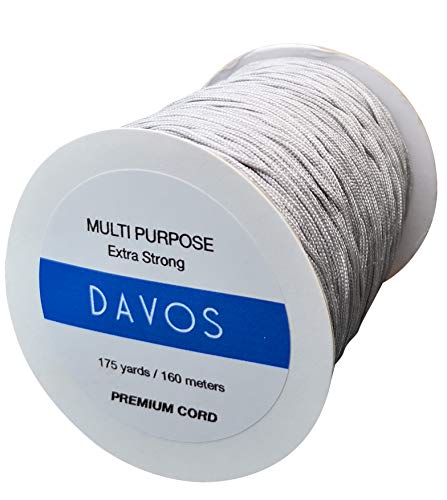 Silver Gray Nylon Braided Cord Extra Strong Multi-Use Thread 1.5mm x 175 Yards 160m Jewelry Making String Beading Shamballa Necklaces Bracelets Lift Shade Cord Window Blinds Arts Crafts Wind Chimes - Thumbnail 5