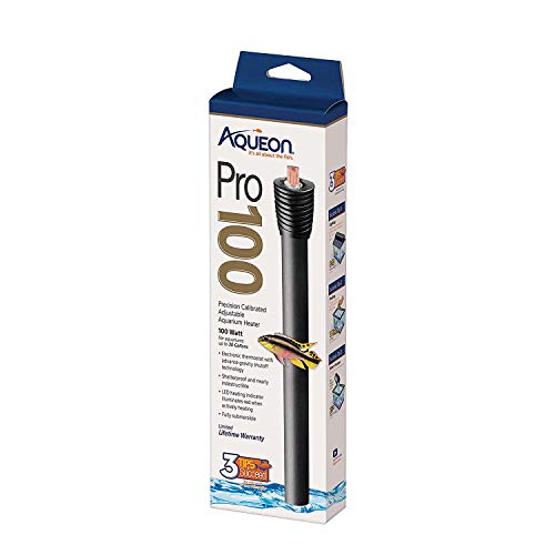Aqueon Pro 100 Submersible Aquarium Fish Tank Heater, 100 Watts, For Up To 30 G…