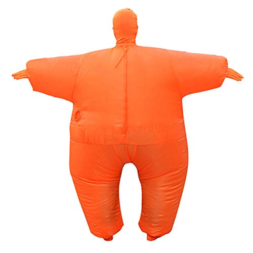 INFILM Inflatable Full Body Jumpsuit Dancing Fancy Suit Halloween Blow Up Fancy Dress Costume (Orange)
