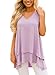 Alvaq Women's Casual Sexy Plus Size Cotton Sleeveless Tank Tops Tunic Purple