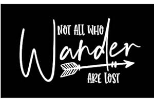 Not All Who Wander are Lost Vinyl Decal| White | Made in USA by Foxtail Decals | for Car Windows, Tablets, Laptops, Water Bottles, etc. | 5.5 x 3.0 inch
